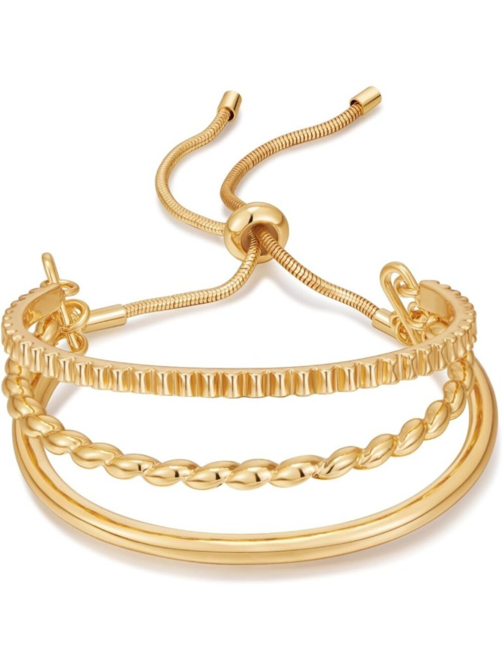 Dainty Slider Bangle Bracelet for Women - Gold, White Gold, Rose Gold Options